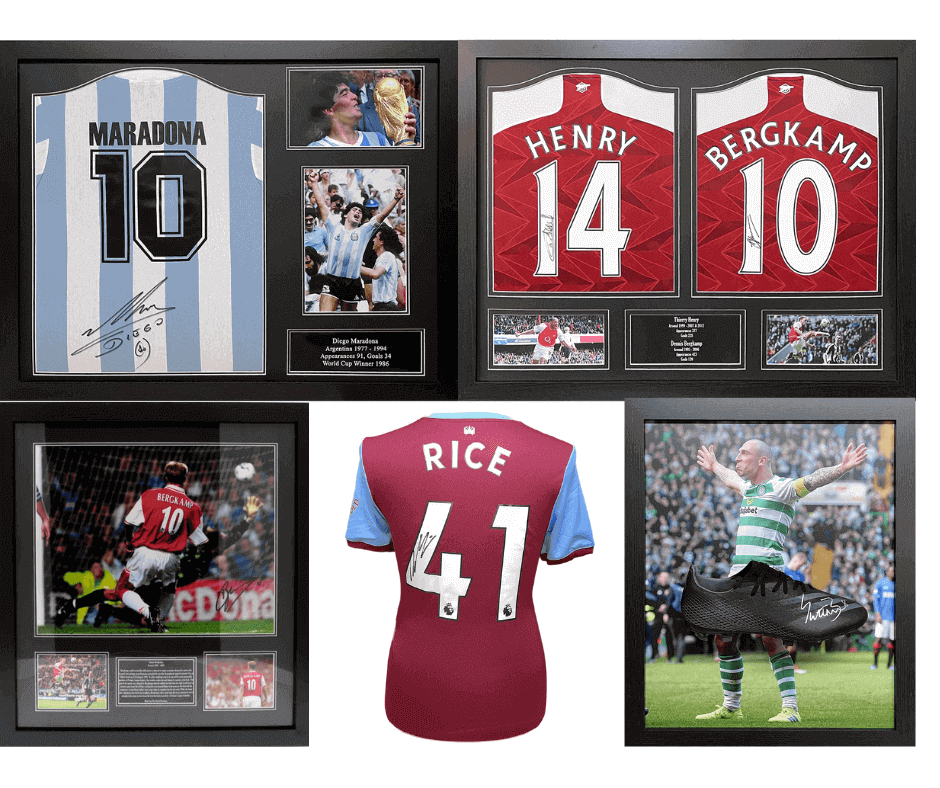 Original signed memorabilia by football players in the UK