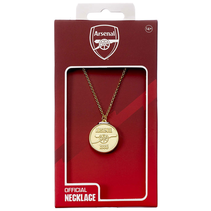 Arsenal FC Gold Finish Crest Necklace