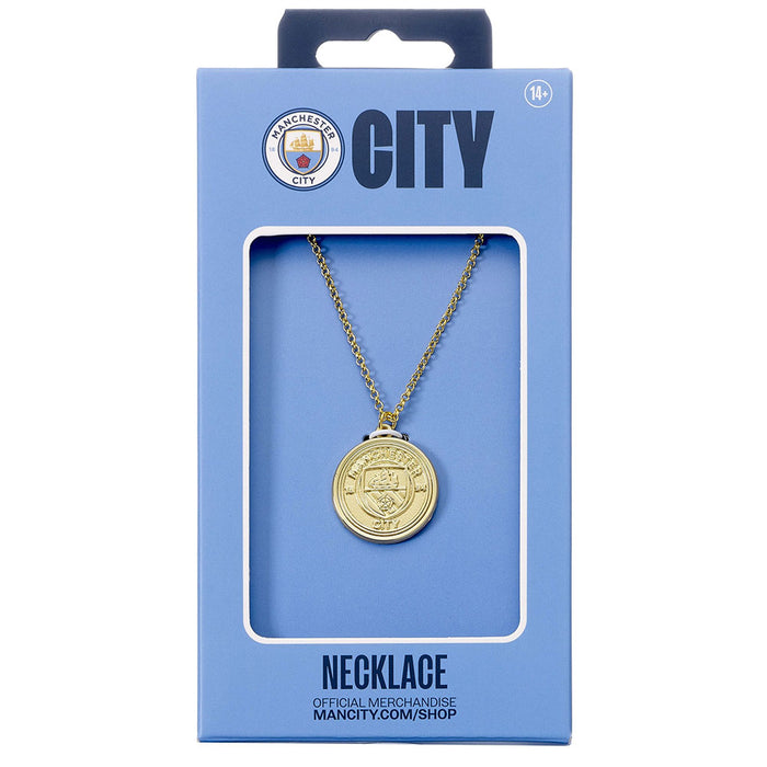 Manchester City FC Gold Finish Crest Necklace