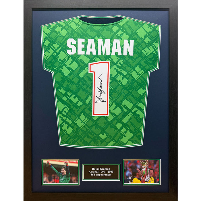 Arsenal FC Seaman Signed Shirt (Framed)