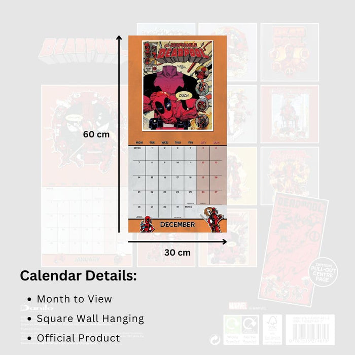 Deadpool Square Calendar 2026