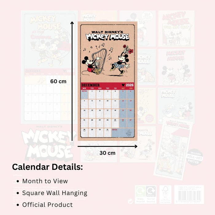 Mickey Mouse Classic Square Calendar 2026