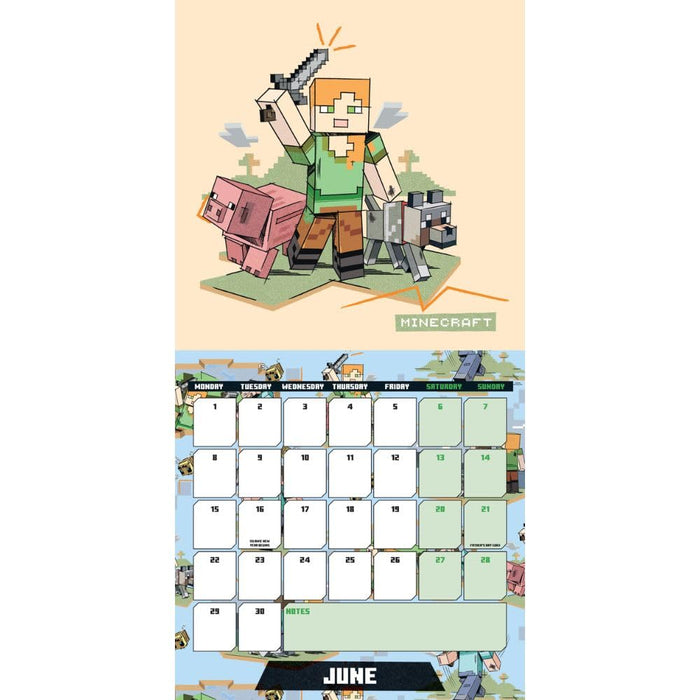 Minecraft Square Calendar 2026