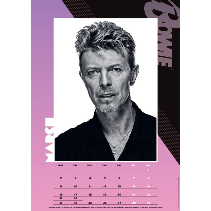 David Bowie A3 Calendar 2026