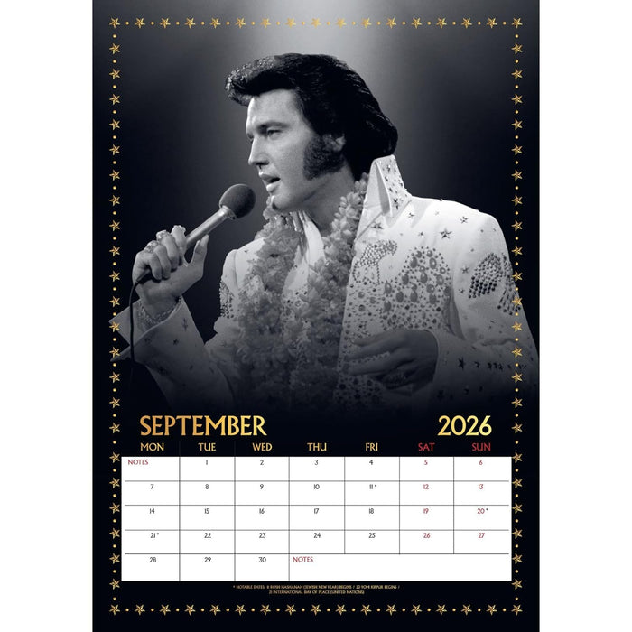 Elvis Presley A3 Calendar 2026