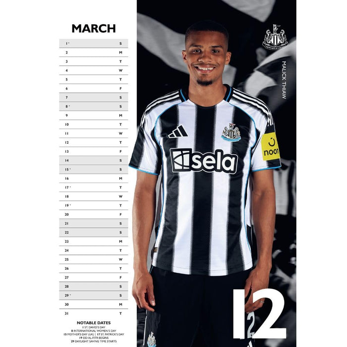 Newcastle United FC A3 Calendar 2026