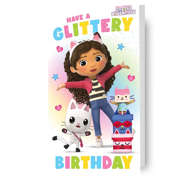 Gabby's Dollhouse Glittery Birthday Card
