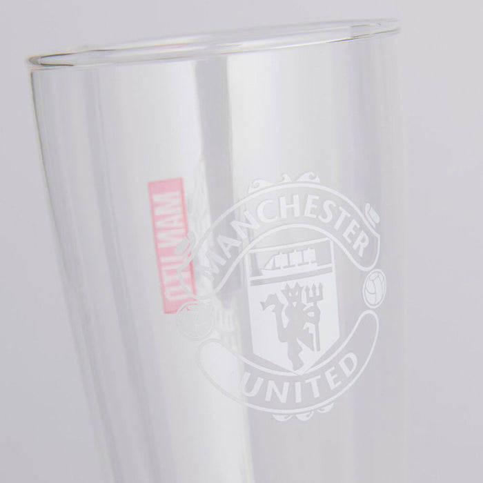 Manchester United FC Mono Crest Tall Beer Glass