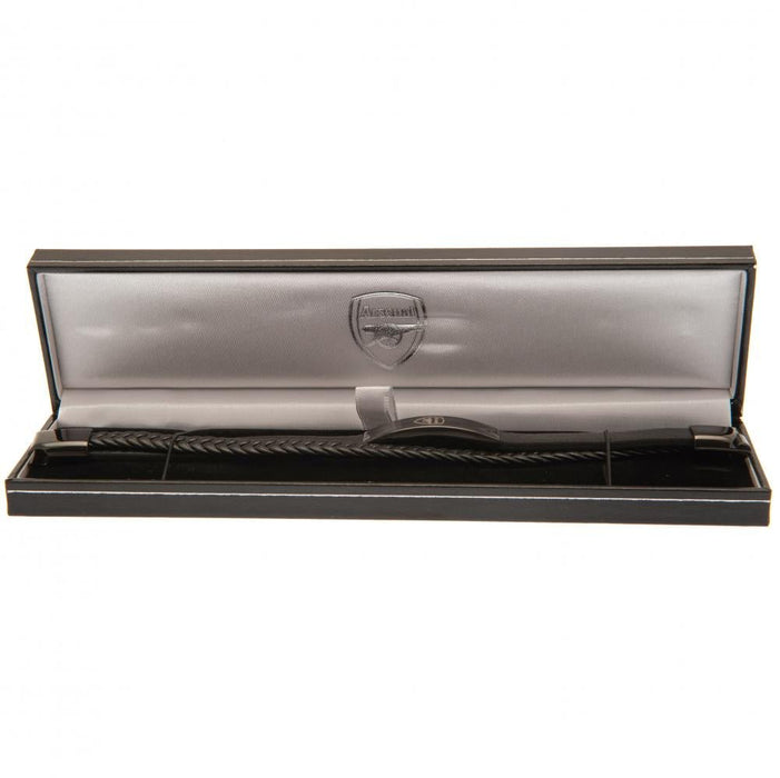 Arsenal FC Black IP Leather Bracelet - Excellent Pick