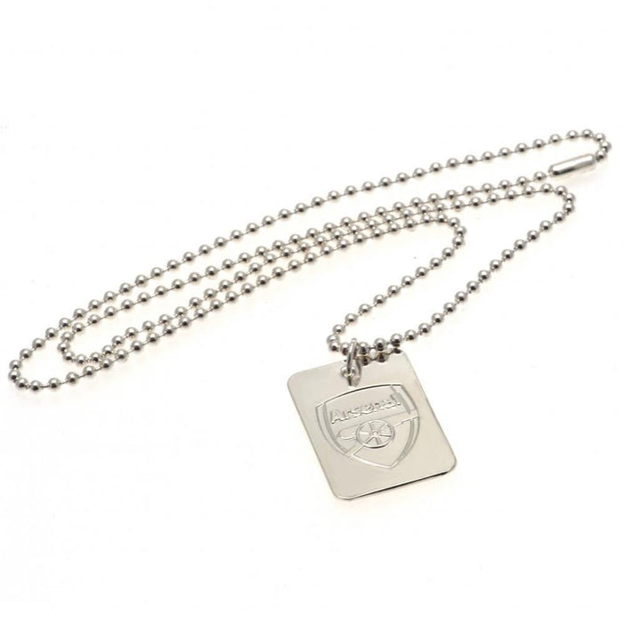 Arsenal FC Silver Plated Dog Tag & Chain - Excellent Pick
