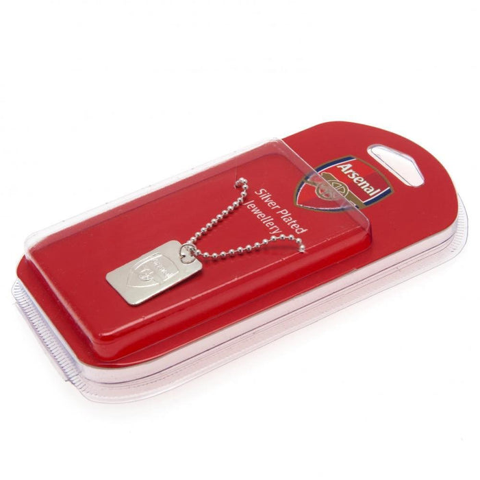 Arsenal FC Silver Plated Dog Tag & Chain - Excellent Pick