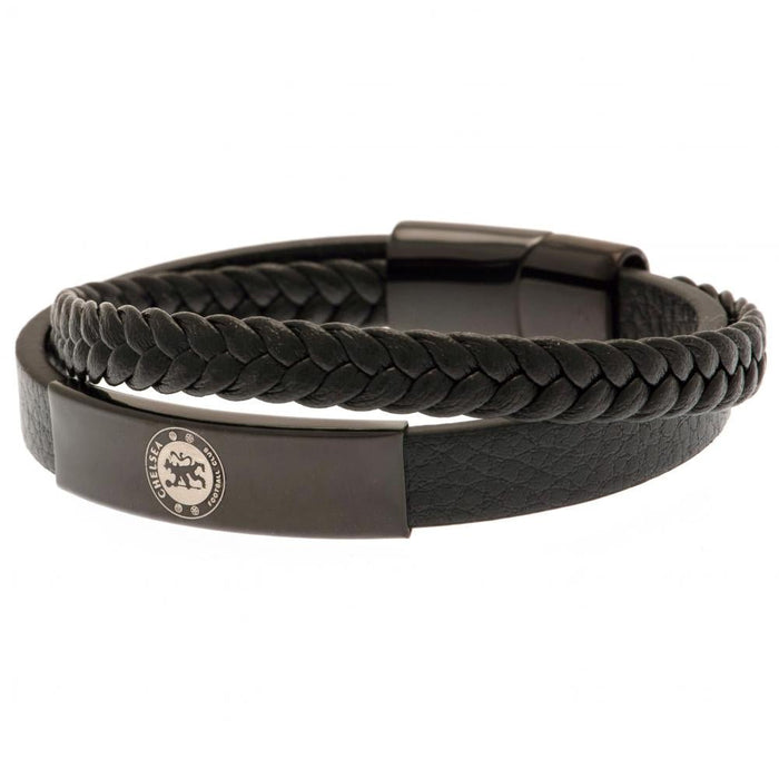 Chelsea Fc Black Ip Leather Bracelet - Excellent Pick