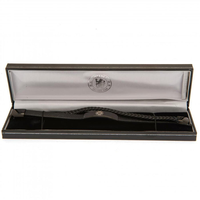Chelsea Fc Black Ip Leather Bracelet - Excellent Pick