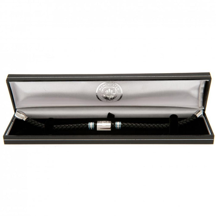 Manchester City FC Colour Ring Leather Bracelet - Excellent Pick