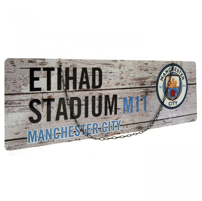 Manchester City FC Rustic Garden Sign - Excellent Pick