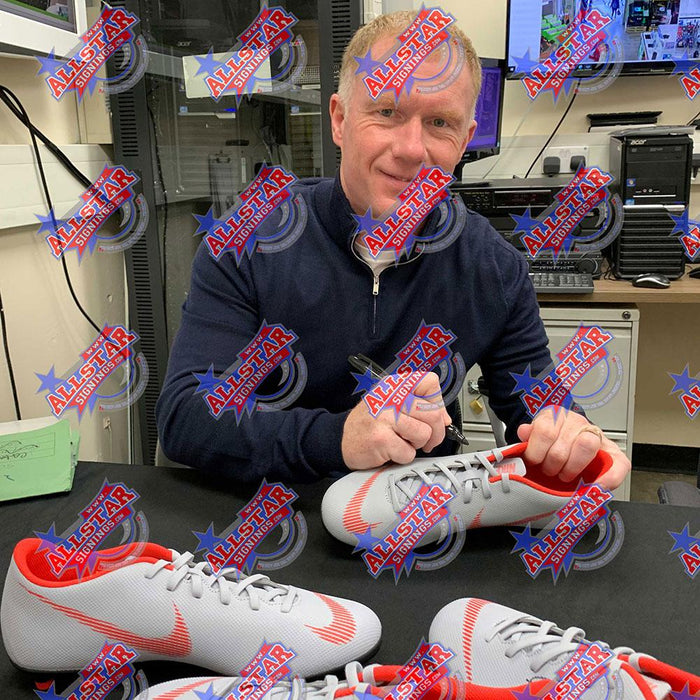 Manchester United FC Scholes Signed Boot (Framed) - Excellent Pick