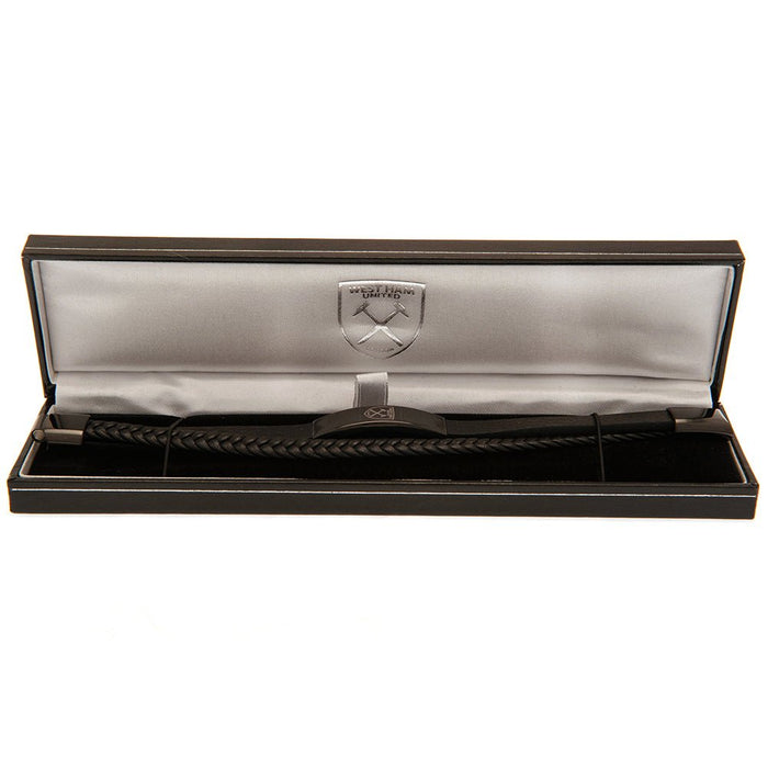 West Ham United FC Black IP Leather Bracelet - Excellent Pick