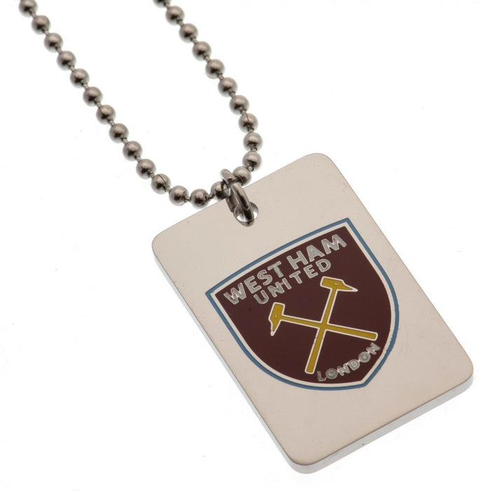 West Ham United FC Enamel Crest Dog Tag & Chain - Excellent Pick