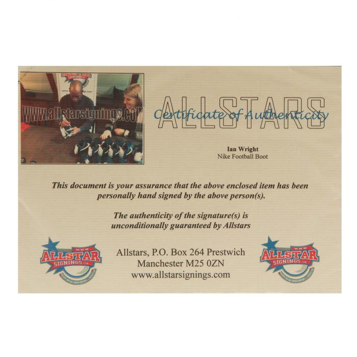 Arsenal FC Wright Signed Boot (Framed)