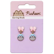 Pusheen Gold Plated Bow Drop Earrings