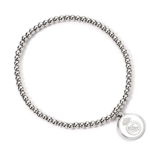 Real Madrid CF Silver Finish Bead Bracelet