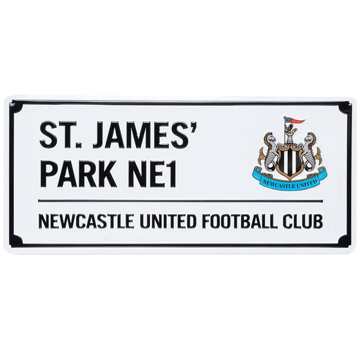 Newcastle United FC White Street Sign