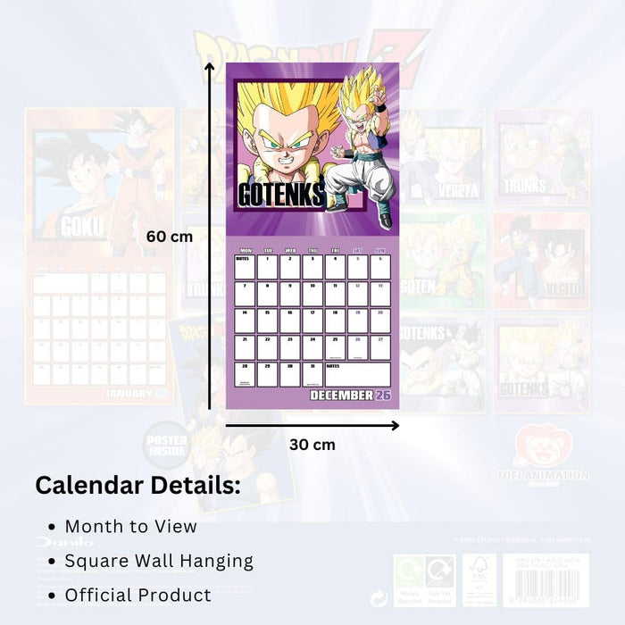 Dragon Ball Z Square Calendar 2026