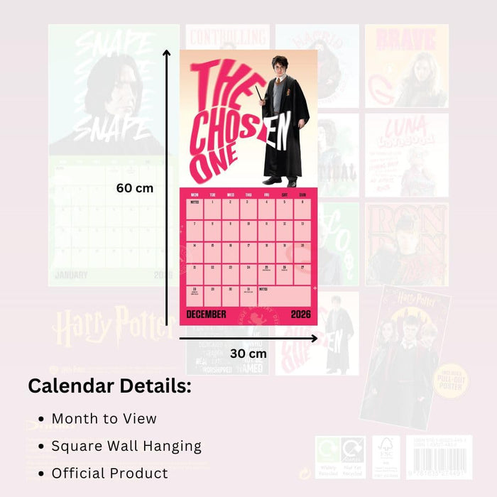 Harry Potter Square Calendar 2026