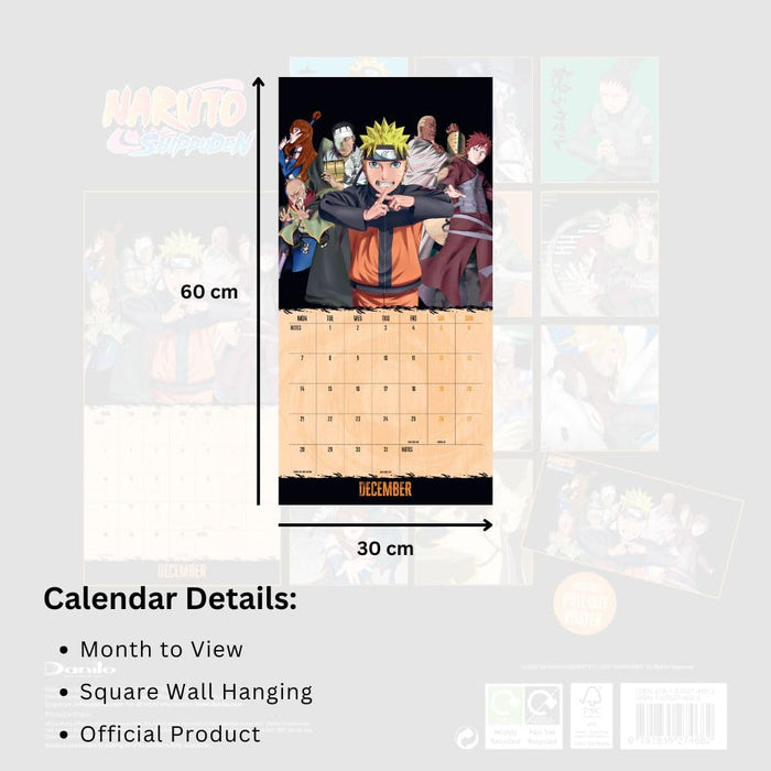 Naruto: Shippuden Square Calendar 2026