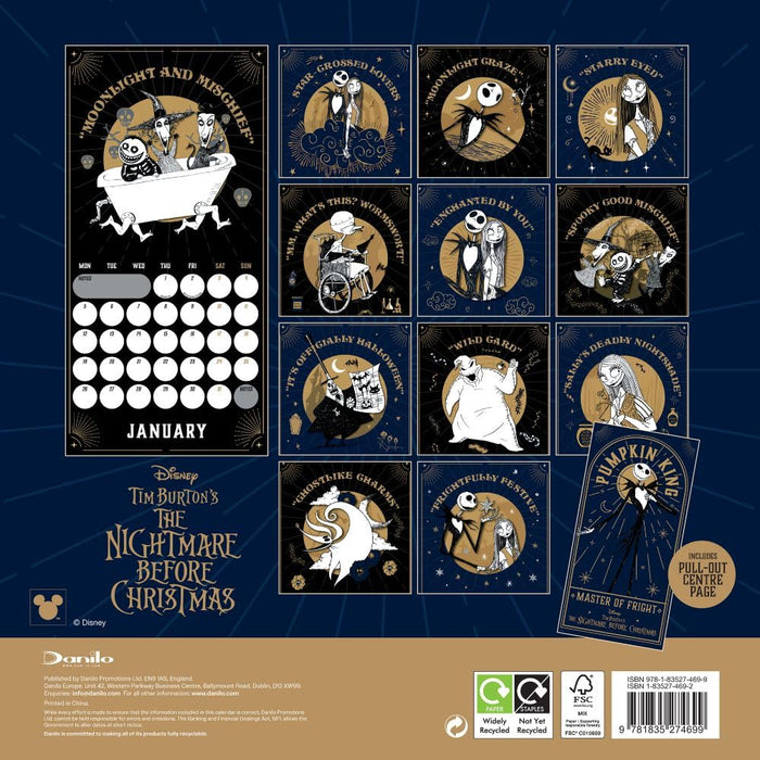 The Nightmare Before Christmas Square Calendar 2026