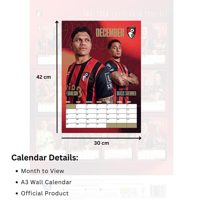 AFC Bournemouth A3 Calendar 2026