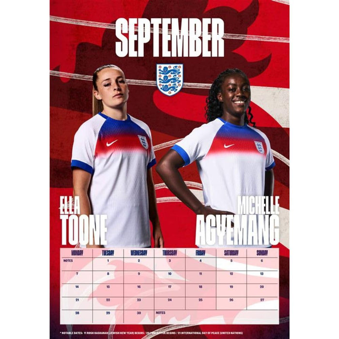 England WFA A3 Calendar 2026