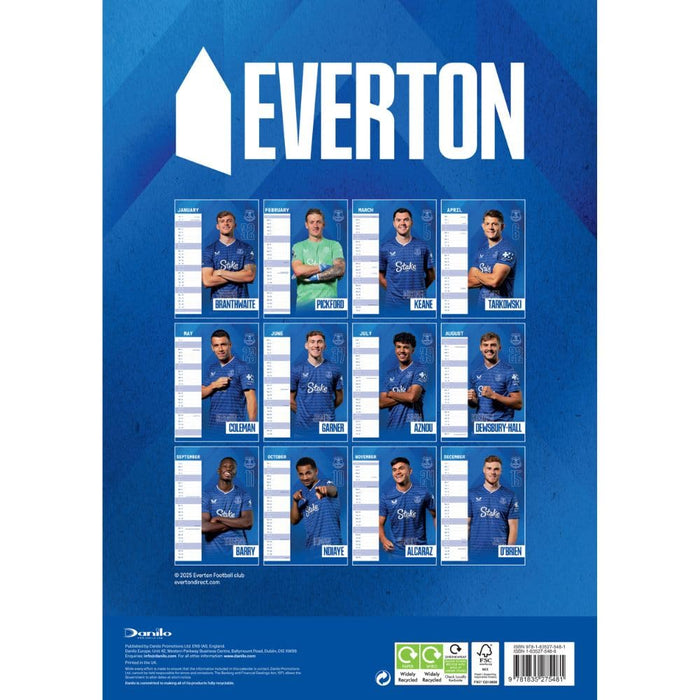 Everton FC A3 Calendar 2026