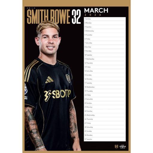 Fulham FC A3 Calendar 2026