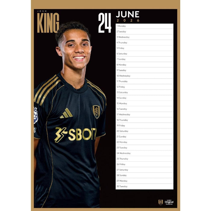Fulham FC A3 Calendar 2026