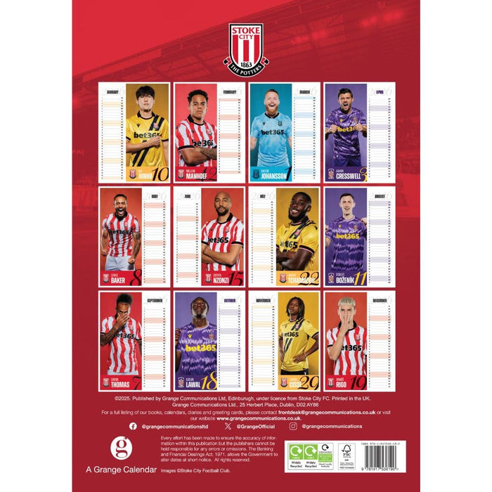 Stoke City FC A3 Calendar 2026