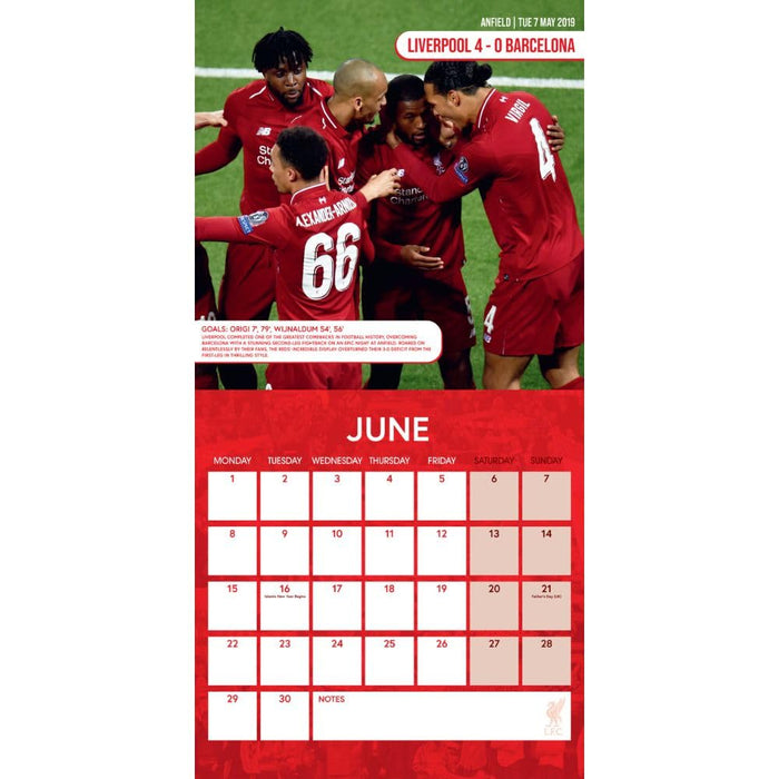 Liverpool FC Legends Square Calendar 2026