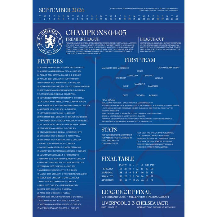 Chelsea FC Deluxe Calendar 2026