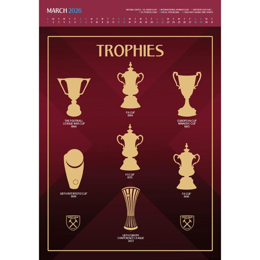 West Ham United FC Deluxe Calendar 2026