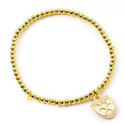 West Ham United FC Gold Finish Bead Bracelet