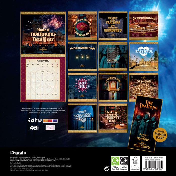The Traitors Square Calendar 2026