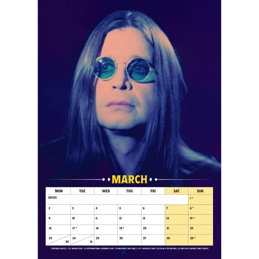 Ozzy Osbourne A3 Calendar 2026