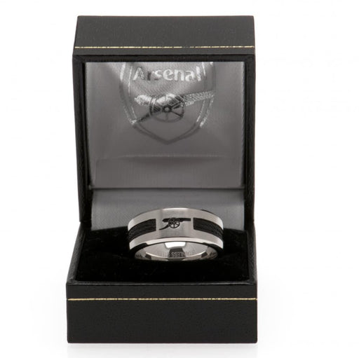 Arsenal FC Black Inlay Ring Medium - Excellent Pick