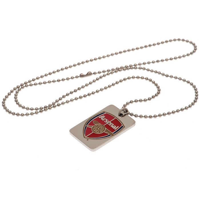Arsenal FC Enamel Crest Dog Tag & Chain - Excellent Pick