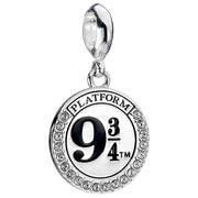 Harry Potter Sterling Silver Crystal Charm 9 & 3 Quarters - Excellent Pick